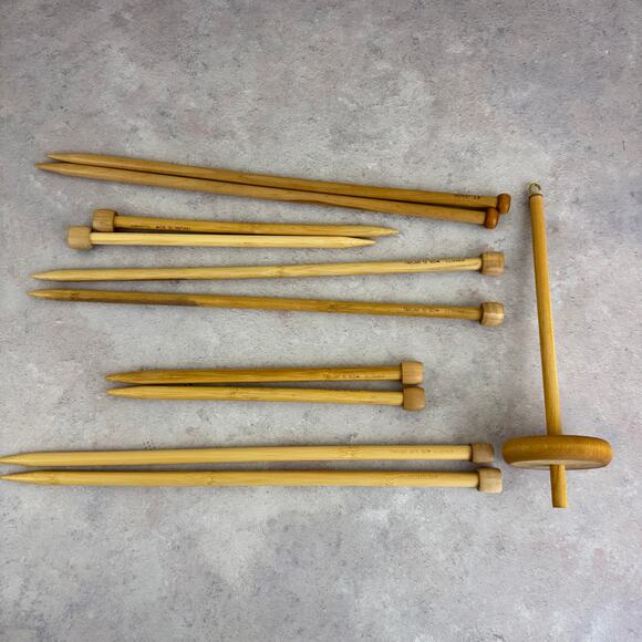 Clover Other - Lot of Wooden Knitting Needles Various Sizes 5 Pairs Clover Boye 1 Drop Spindle